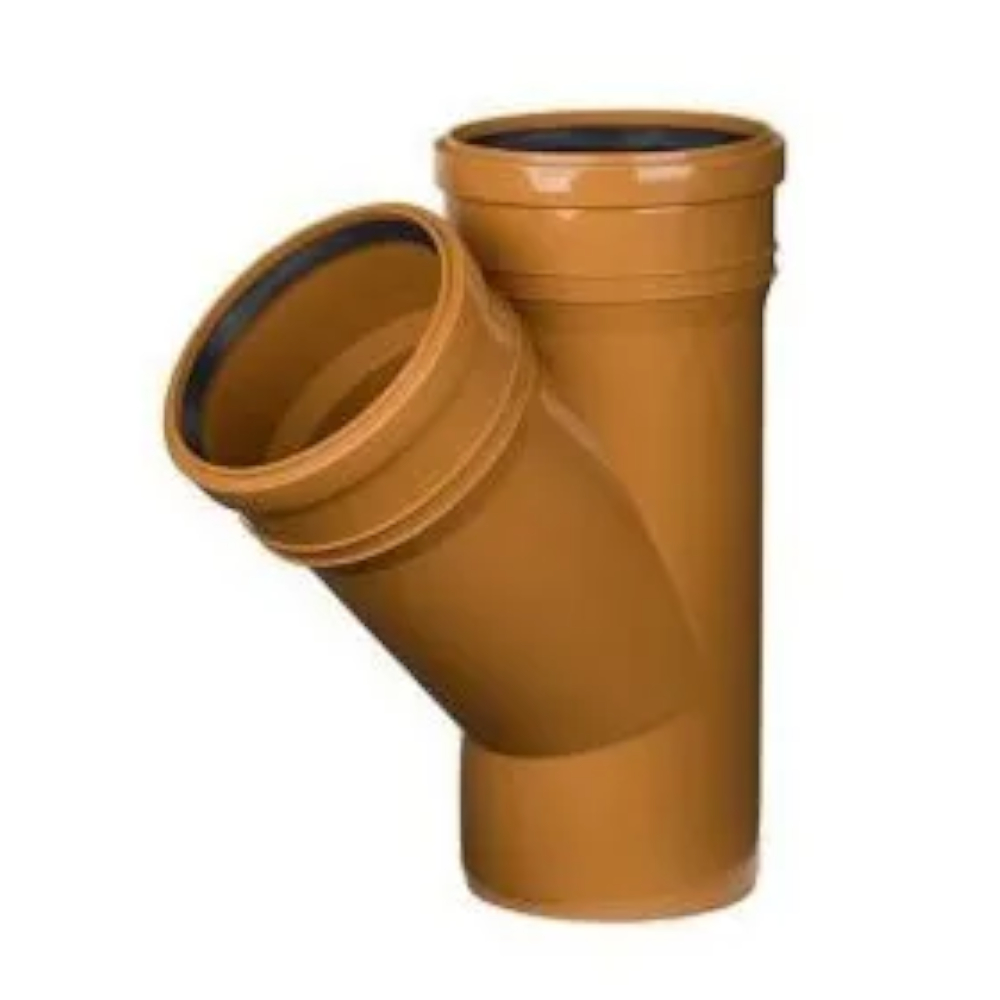 Trójnik kanalizacyjny PCV 110/110x45°