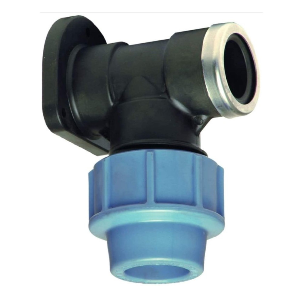 Kolano naścienne do rur PE 20x1/2" GW skręcane do wody PN16