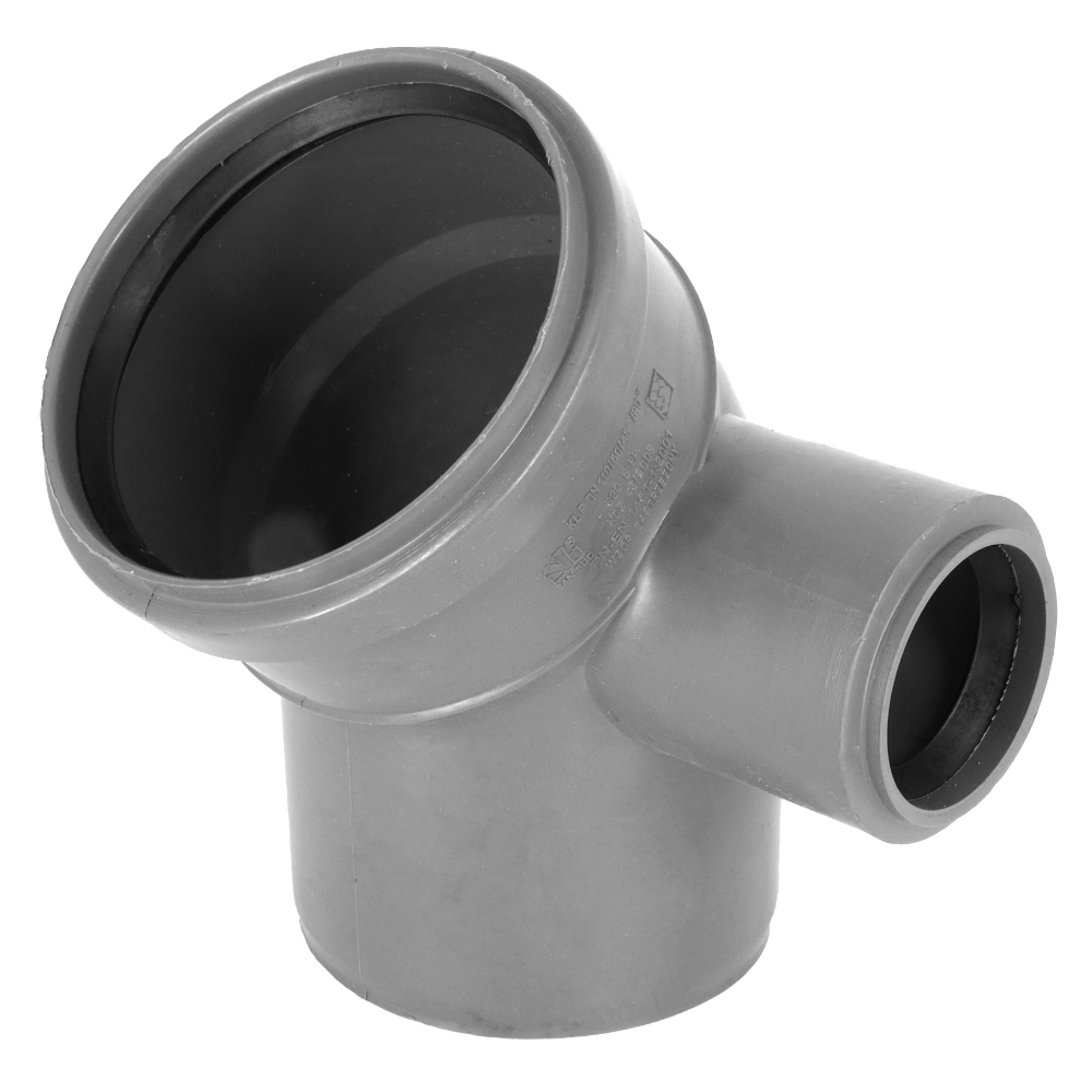 Kolano kanalizacyjne PCV PP 110x45° redukcyjne fi 50 odejście PRAWE - obrazek 2
