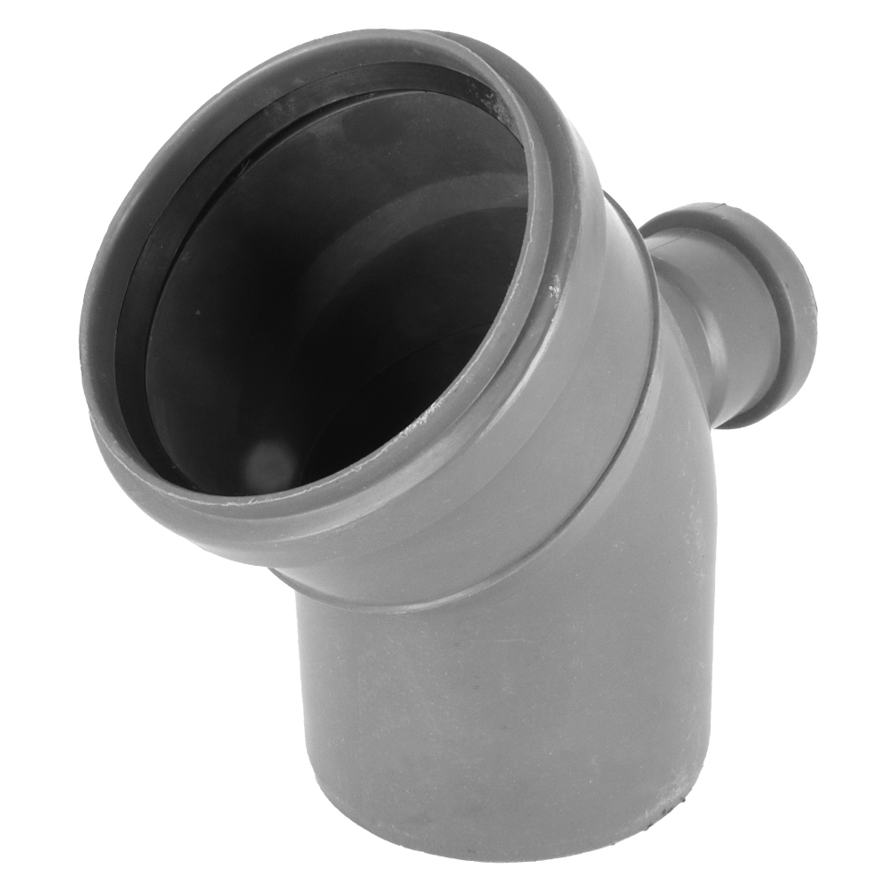Kolano kanalizacyjne PCV PP 110x45° redukcyjne fi 50 odejście TYLNE - obrazek 2